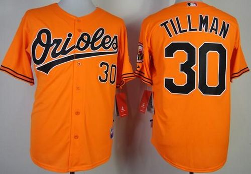Orioles #30 Chris Tillman Orange Cool Base Stitched MLB Jersey - Click Image to Close
